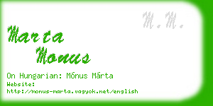 marta monus business card